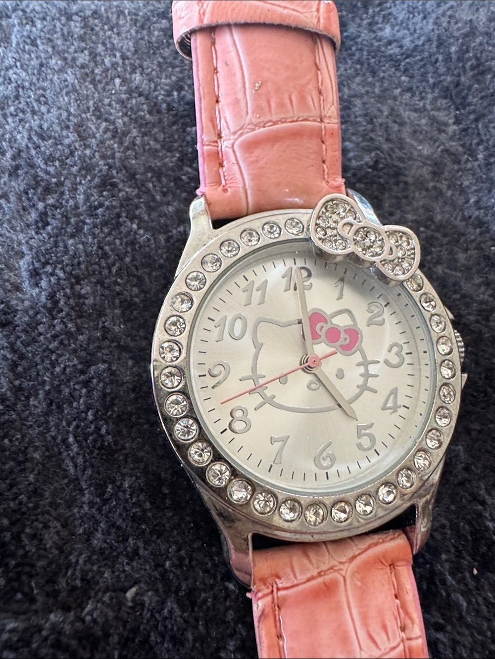 Sanrio Pink Faux Croc Strap Watch Back Case